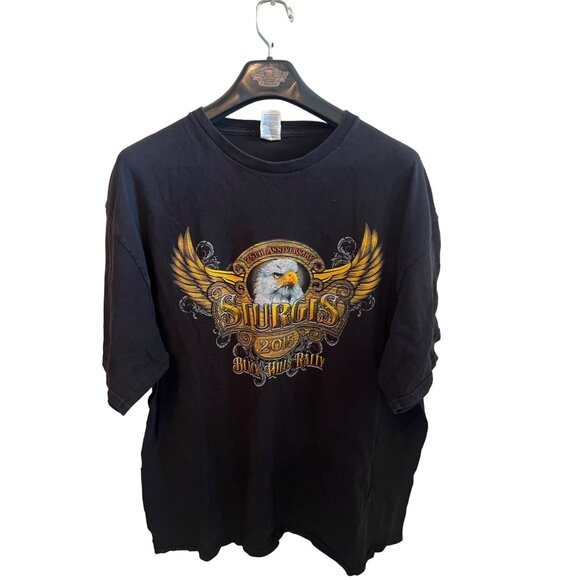 Sturgis 2015 Black Hills Rally Tshirt 75th Anniversary Delta Pro Weight Men's 2x - Picture 4 of 5